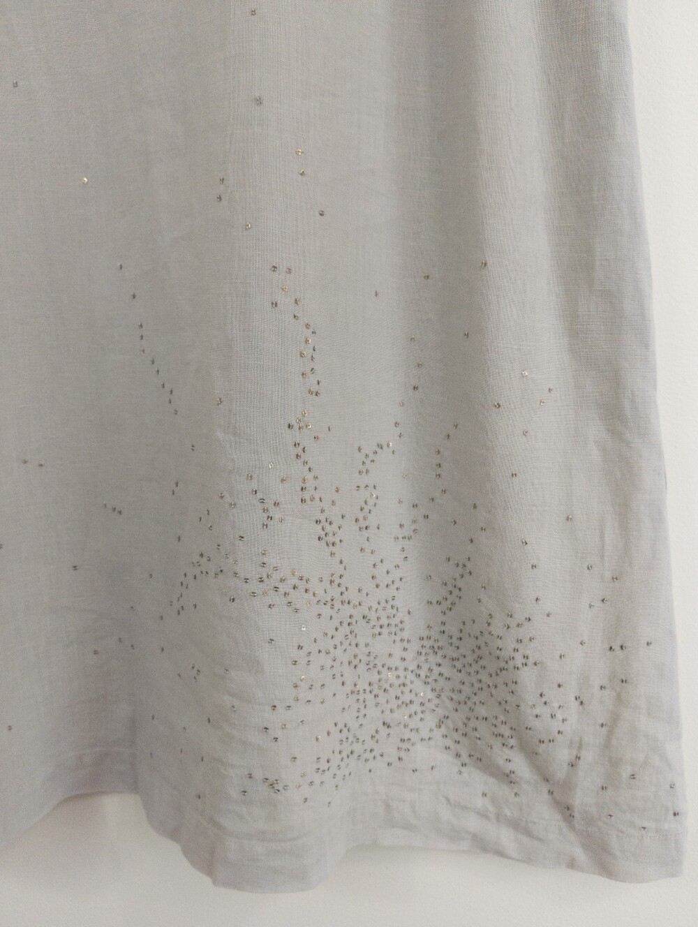 Eileen Fisher Irish Linen Sequin Tank Dress Gray Size 16 - Picture 7 of 10